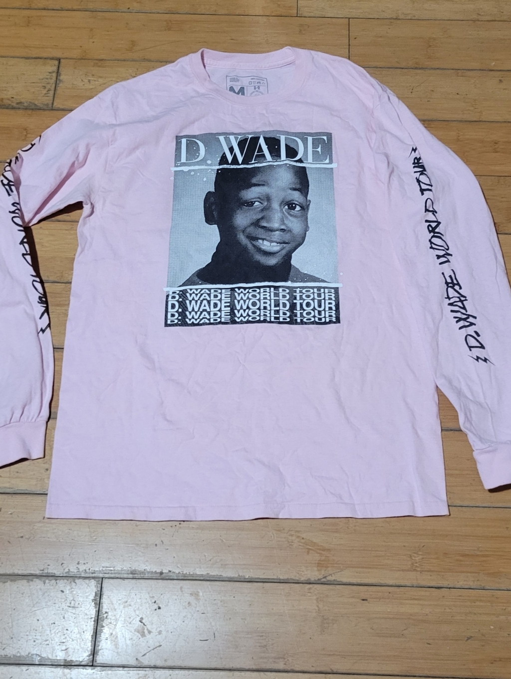 Dwyane Wade World Tour Light Pink Long Sleeve  Size M